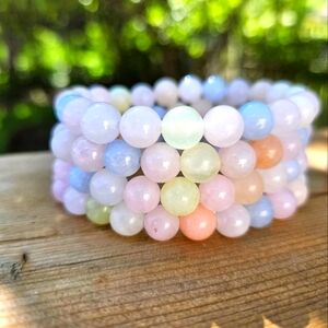 Handmade Morganite stretch bracelets- brand new Handmade